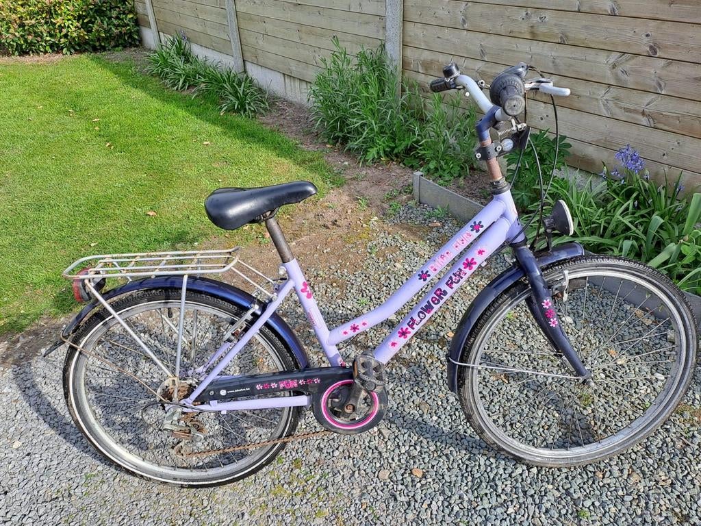 kinderfiets paars, Ophalen