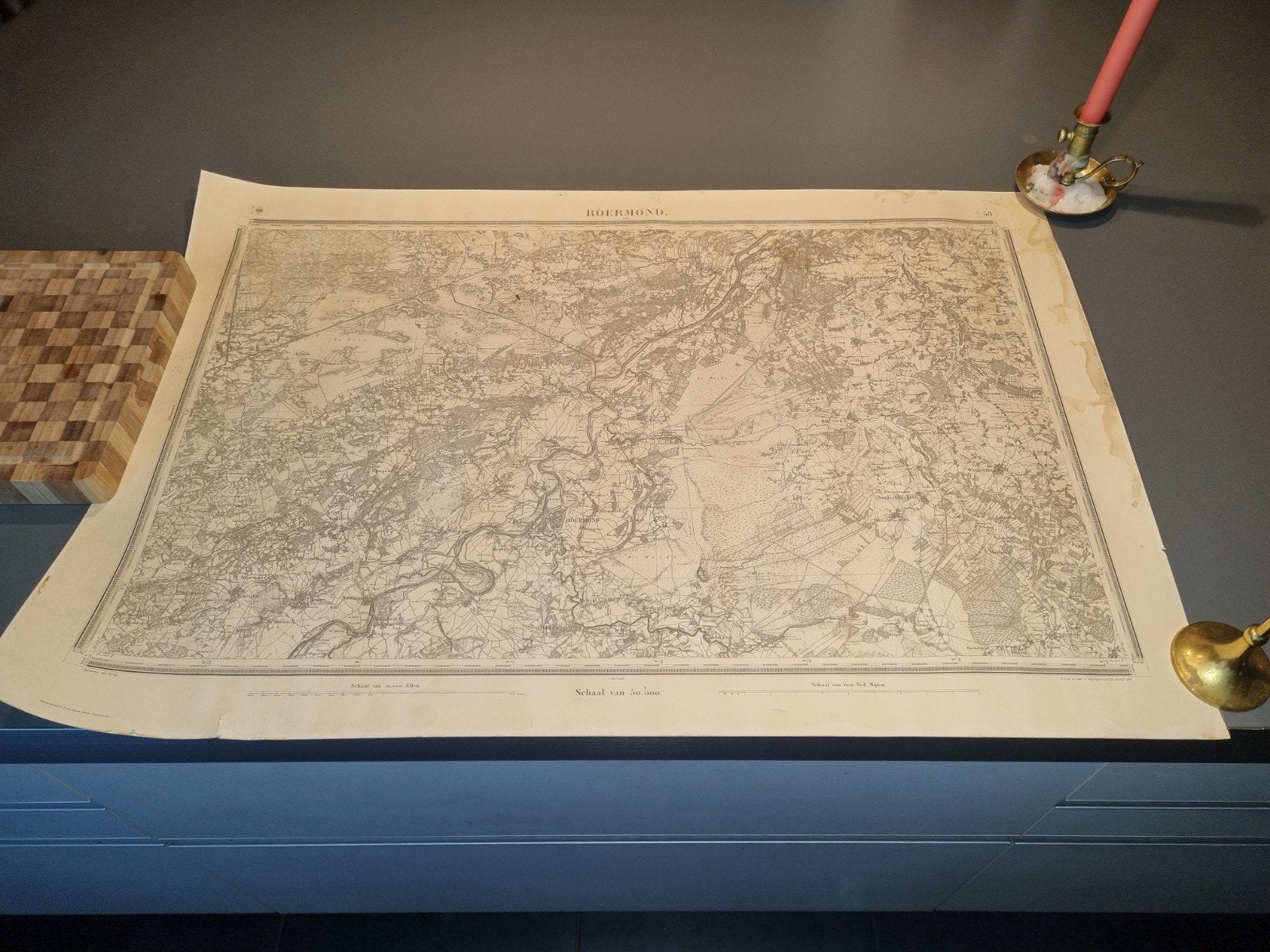 1859 kaart van roermond en omstreken tussen Venlo en Sittard, Antiquités & Art, Art | Dessins & Photographie, Enlèvement ou Envoi