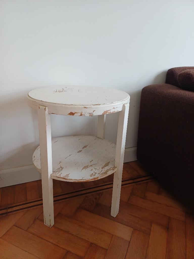 Table d'appoint blanche, Enlèvement, Utilisé, Rond
