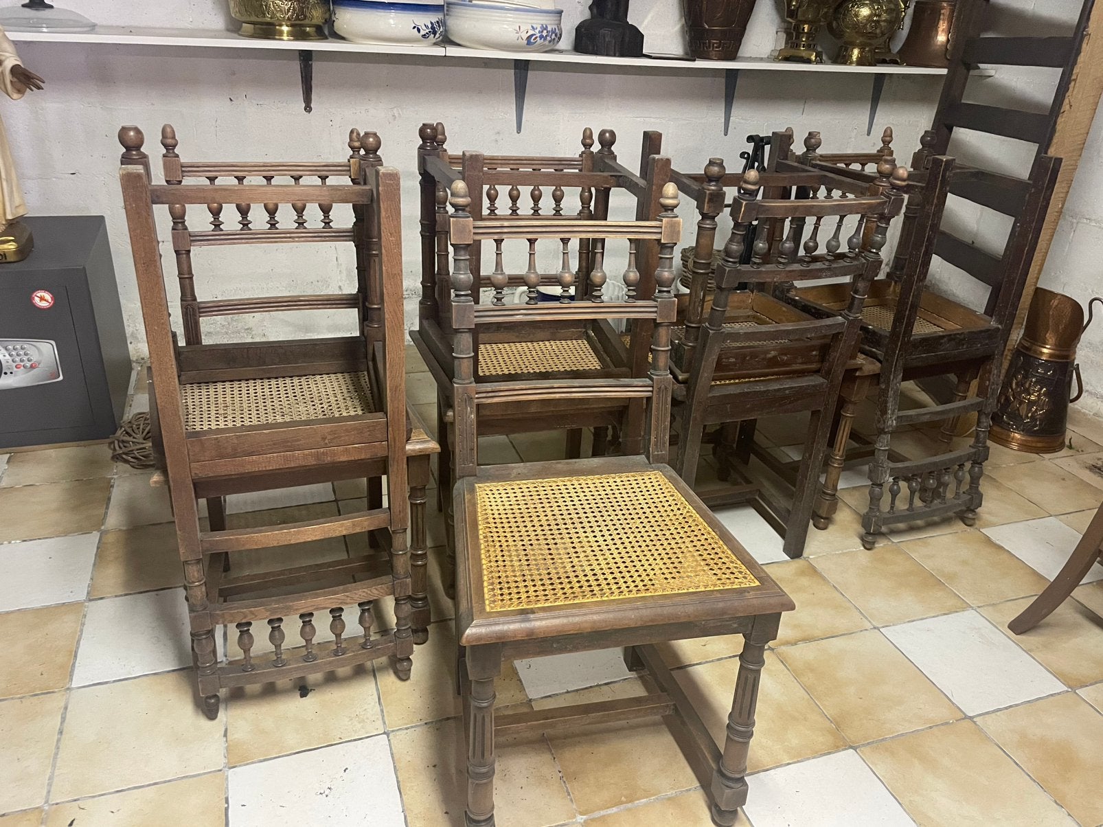 Henri deux stoelen 9 stuks, Antiek en Kunst, Ophalen