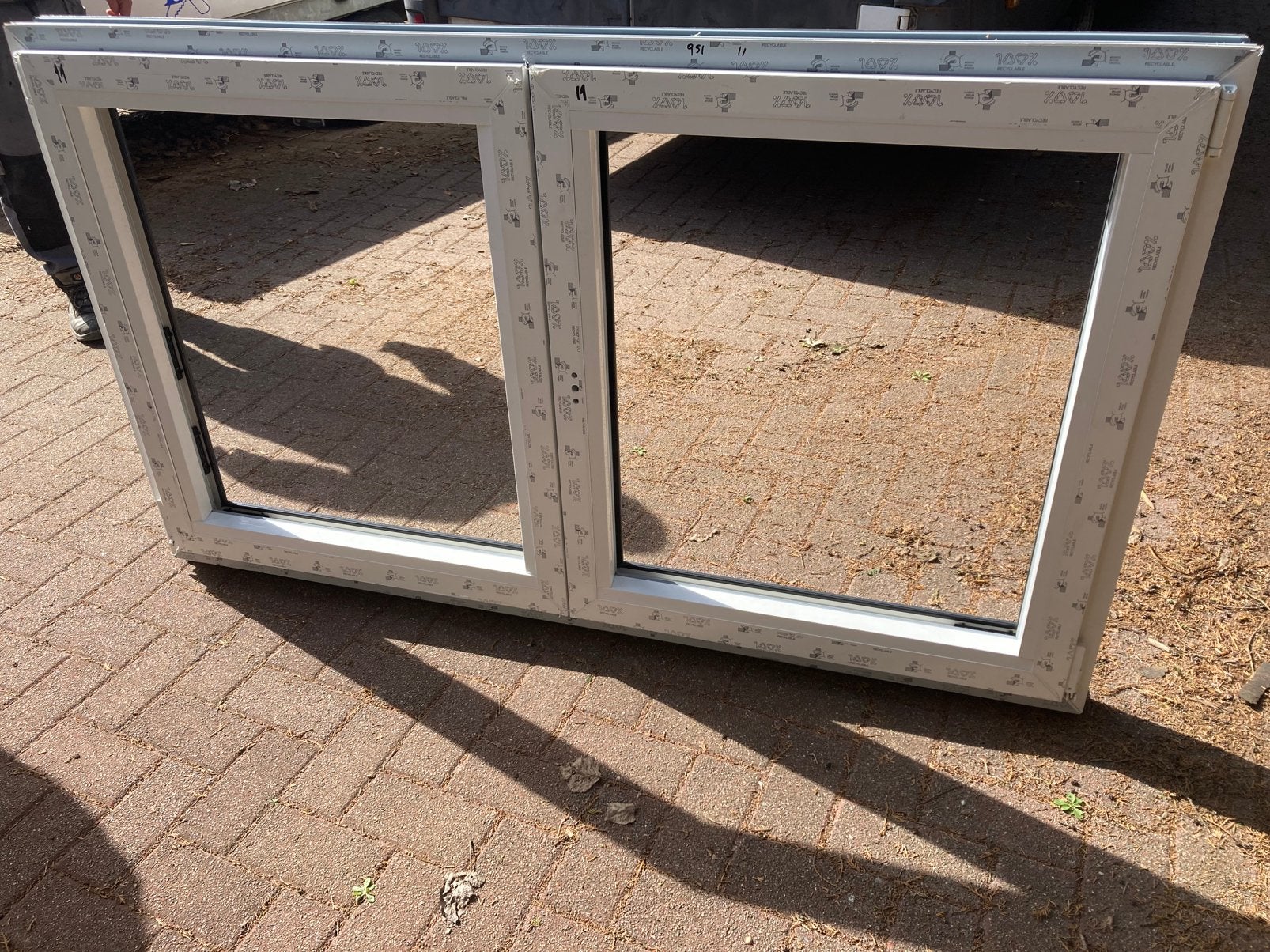 PVC raam 165 b 98,5 h, Doe-het-zelf en Bouw, Raamkozijnen en Schuifdeuren, Ophalen, Kunststof, Raamkozijn, Nieuw