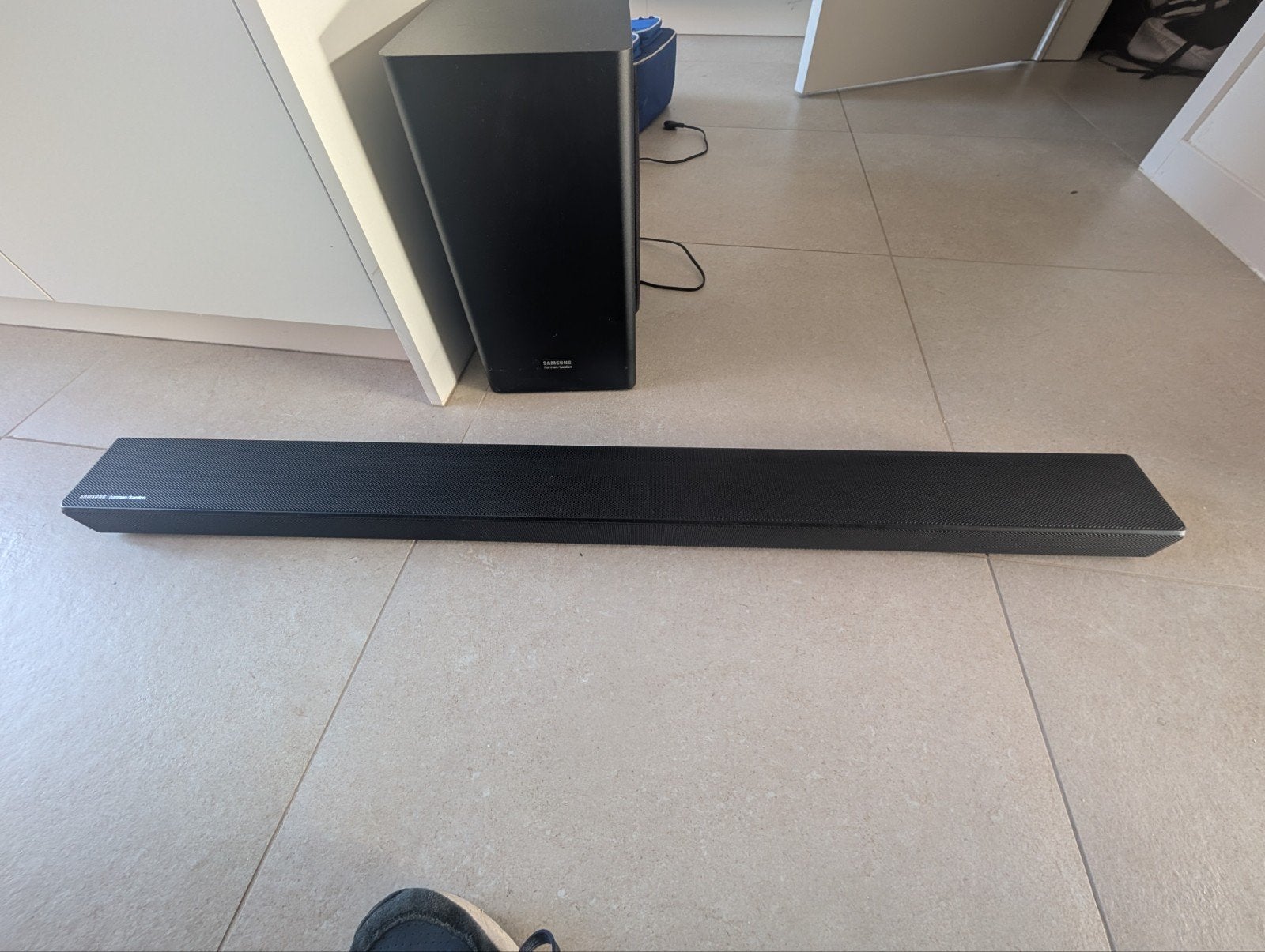 samsung hw 60r soundbar met subwoofer, Ophalen, Met externe subwoofer, Zo goed als nieuw