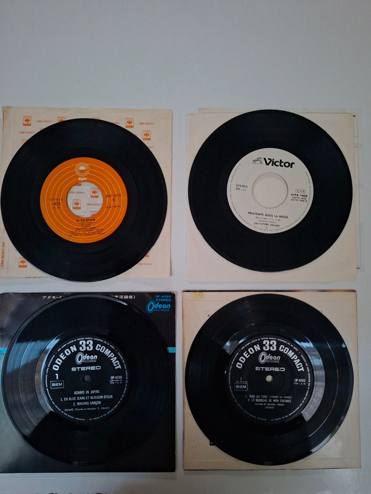 Vinyle - Lot de 4 singles japonais/EP Adamo NM-, Enlèvement ou Envoi, 7 inch, Autres genres, Import