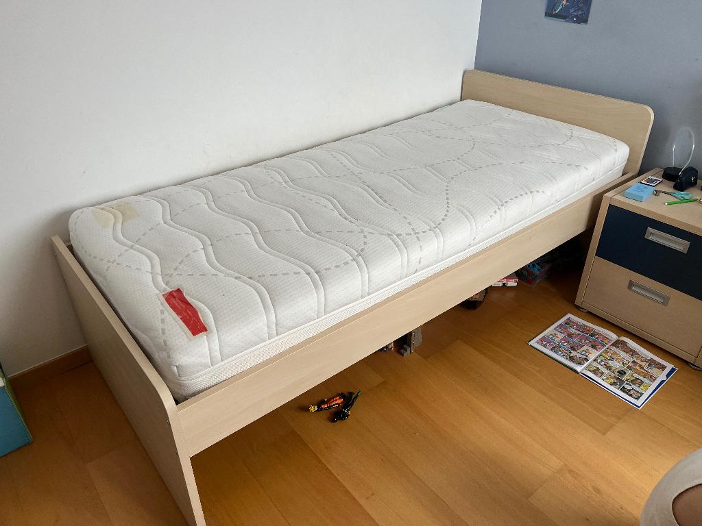 Lit+sommier Ikea, Ophalen, Gebruikt, 90 cm, Eenpersoons