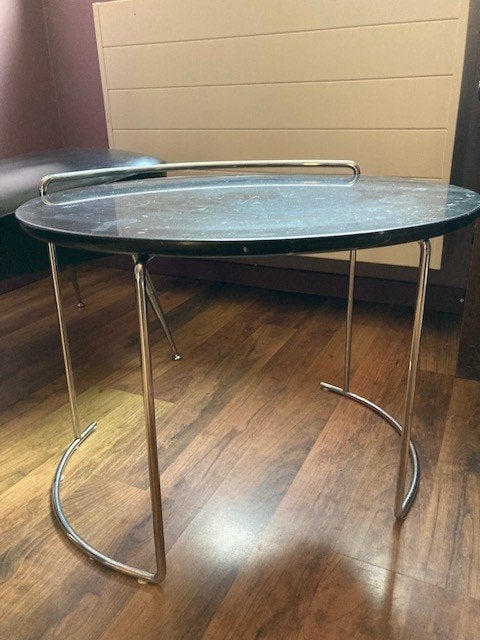 bijzettafel jaren 80, Huis en Inrichting, Ophalen, Gebruikt, Ovaal, Minder dan 45 cm
