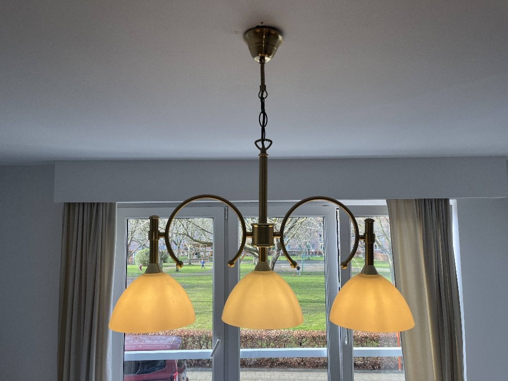 Lamp met drie lampionnen, Ophalen, Gebruikt, Glas