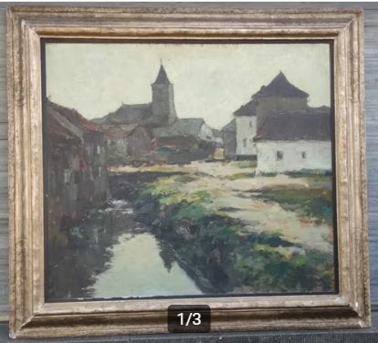 Huile sur panneau signe Albert mascaux, Enlèvement