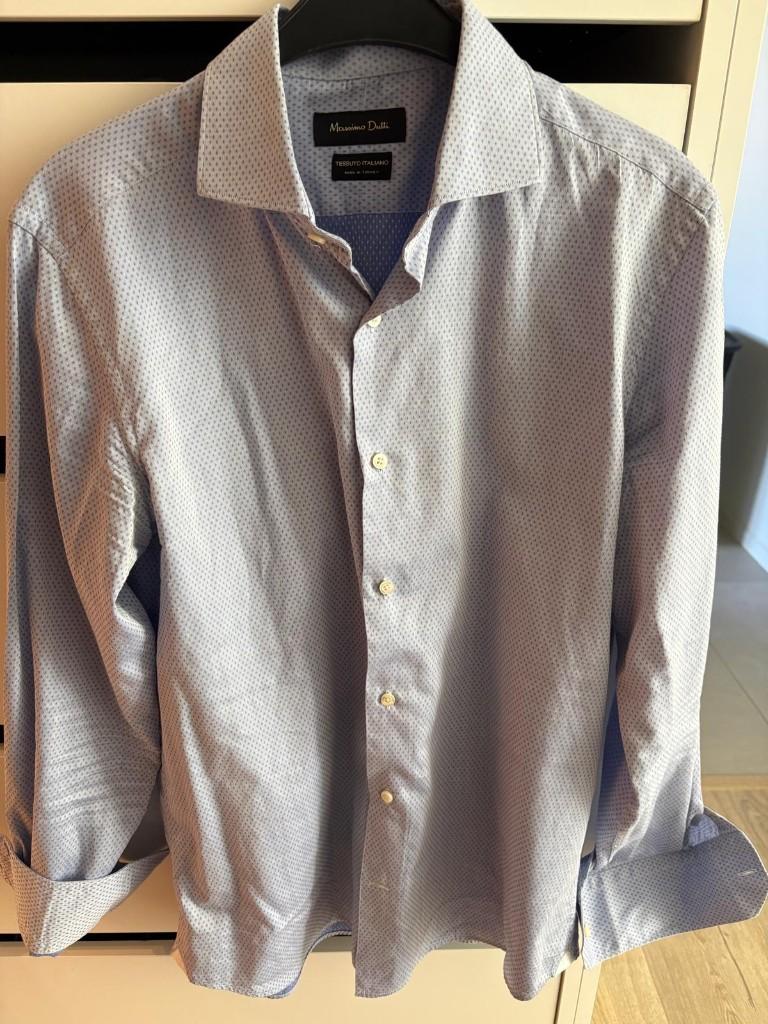 Massimo Dutti hemd lange mouwen - Maat EUR40, Blauw, Massimo Dutti, Gedragen, Halswijdte 39/40 (M)
