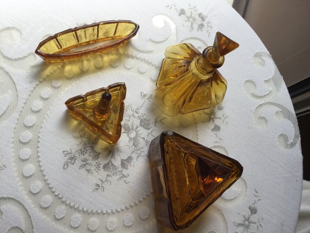 glazen toiletset, Antiek en Kunst, Ophalen
