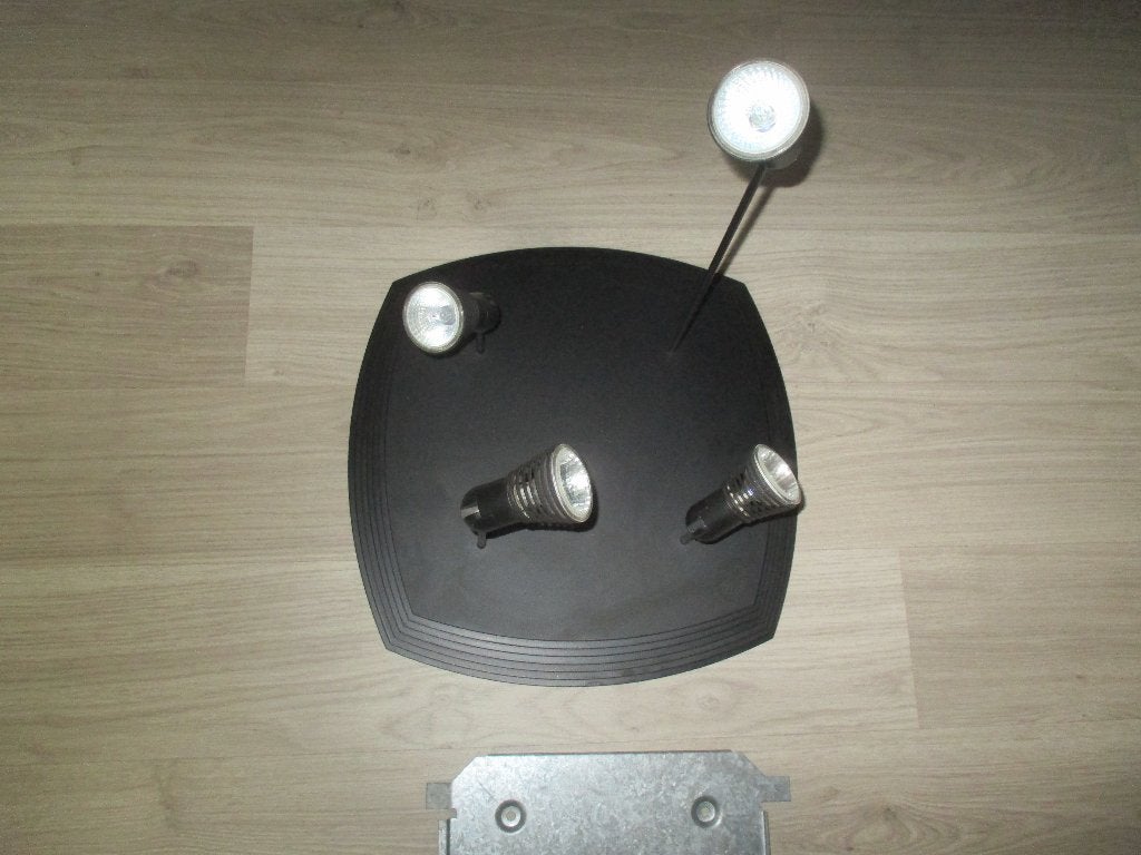 Spot de plafond carré noir, 4 lumières, rotatif et incli, Enlèvement ou Envoi, Noir, Comme neuf, Spot de plafond