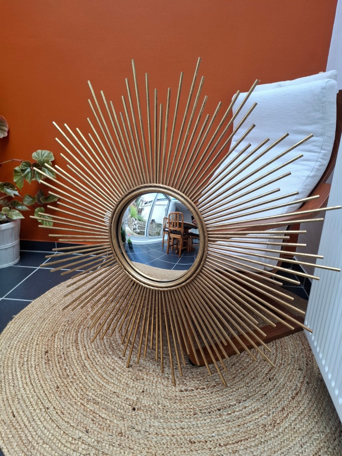 Miroir soleil 100cm! Oeil de sorcière 30cm., Antiquités & Art, Antiquités | Miroirs, Enlèvement
