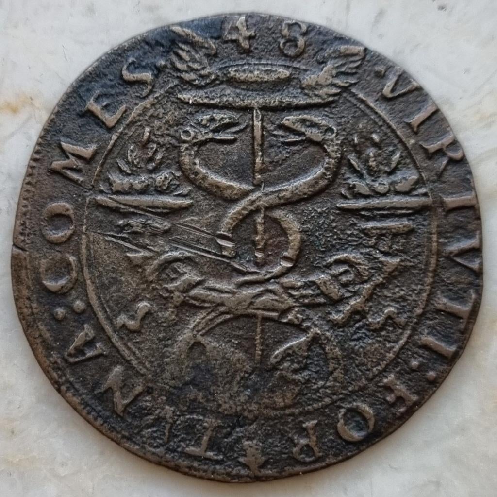 Rekenpenning 1548 (Karel V) / Terugkeer Nederlanden, Ophalen of Verzenden, Losse munt