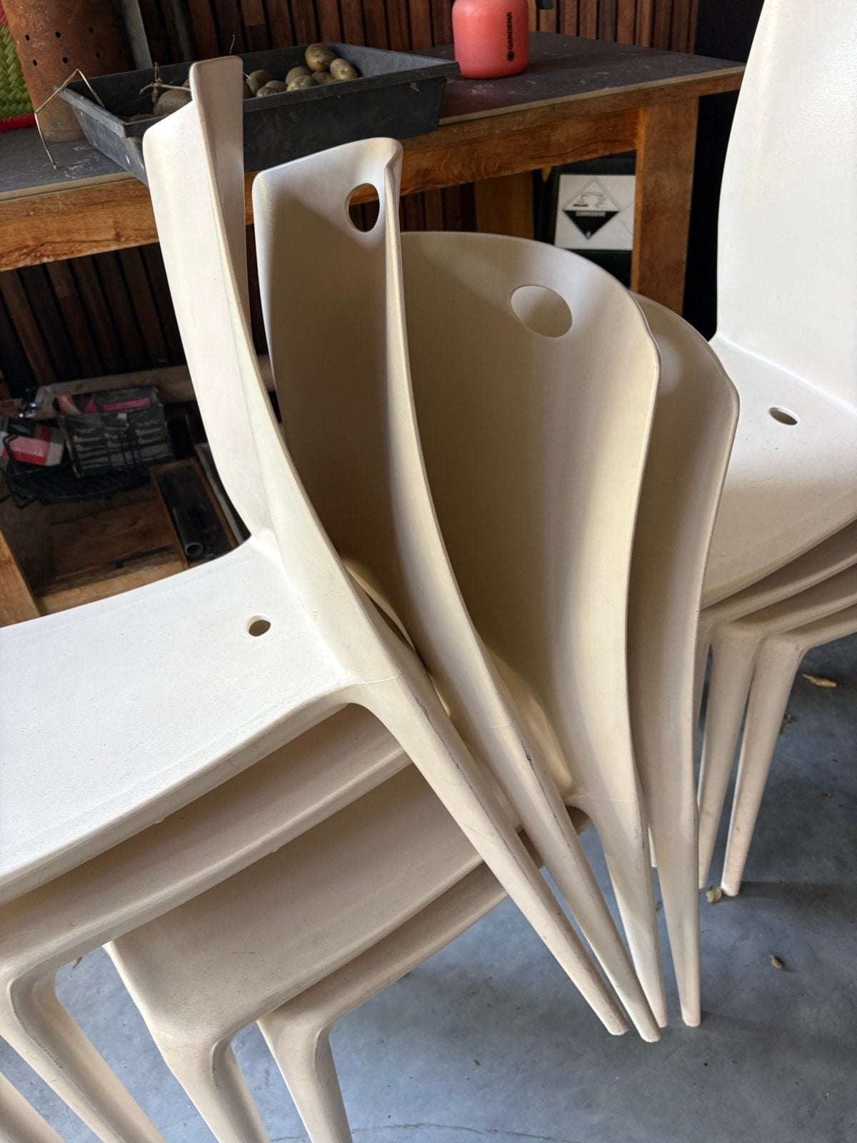 Stoelen wit ikea, Huis en Inrichting, Ophalen, Kunststof, Gebruikt, Wit