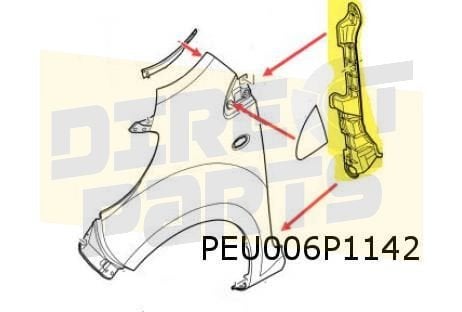 Peugeot 107 (-5/15) isolatie bevestiging Rechts voorscherm o, Citroën, -, Verzenden, -
