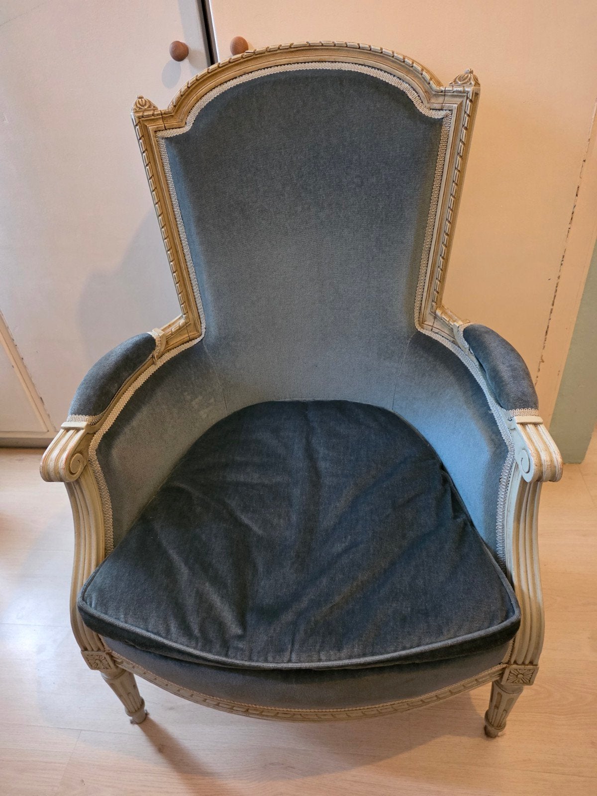 fauteuil style Louis XV, Moins de 75 cm, Comme neuf, Enlèvement, Tissus