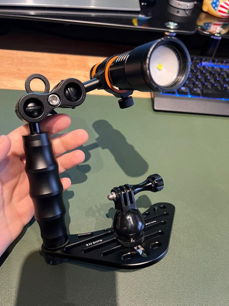 Orcatorch D530V videolamp + Actioncam Tray (GoPro/DJI/...), Ophalen, Zo goed als nieuw, Onderwaterhuis of Camera