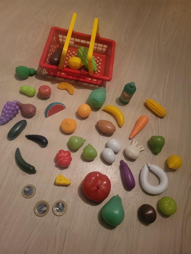 Attributen voor speelgoedkeukentje of winkeltje (40 stuks), Kinderen en Baby's, Ophalen of Verzenden, Zo goed als nieuw, Kunststof