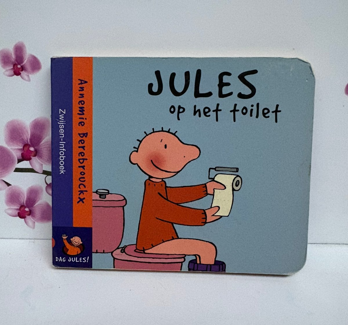 🧡 Boek: Jules op het toilet, Gelezen, Annemie Berebrouckx, Ophalen of Verzenden, Uitklap-, Voel- of Ontdekboek