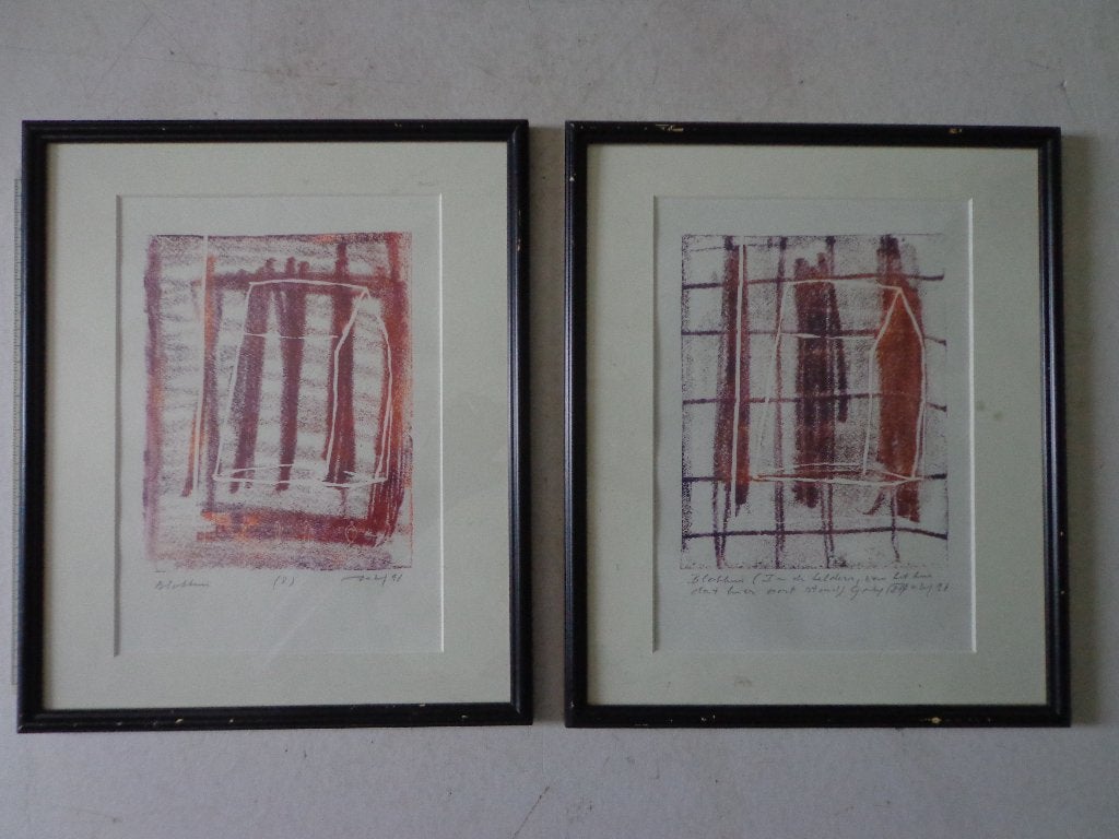 Twee monotypes van Peter Blokhuis uit 1996, Antiek en Kunst, Kunst | Etsen en Gravures, Overige technieken, Gesigneerd, 1950 - 1999