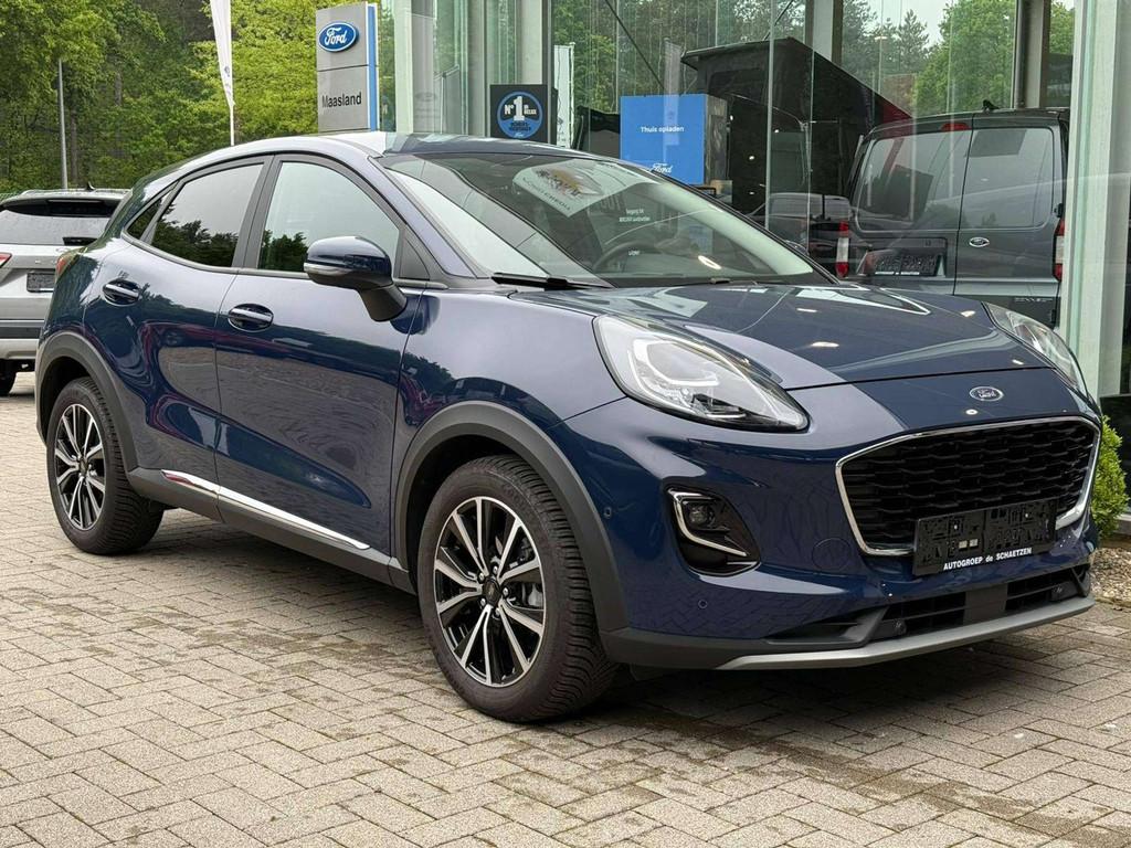Ford Puma (bj 2023, automaat), Auto's, Automaat, Blauw, 5 zetels, Hybride Elektrisch/Benzine