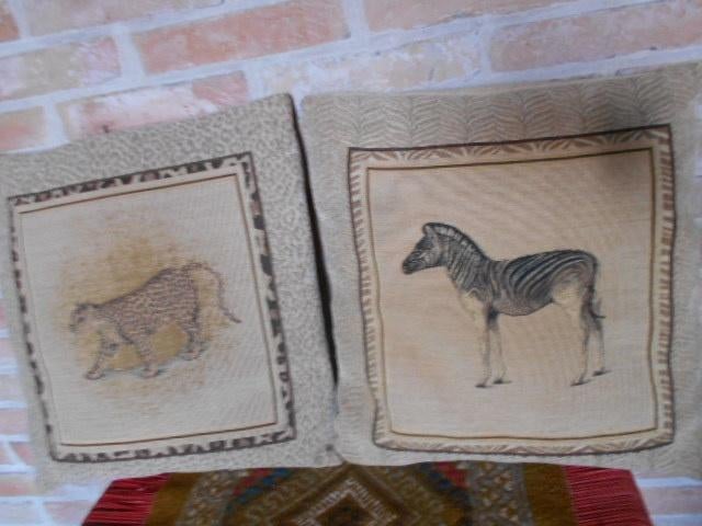 zebra en luipaard, kussenslopen, Huis en Inrichting, Ophalen of Verzenden, Gebruikt, Beige, Vierkant