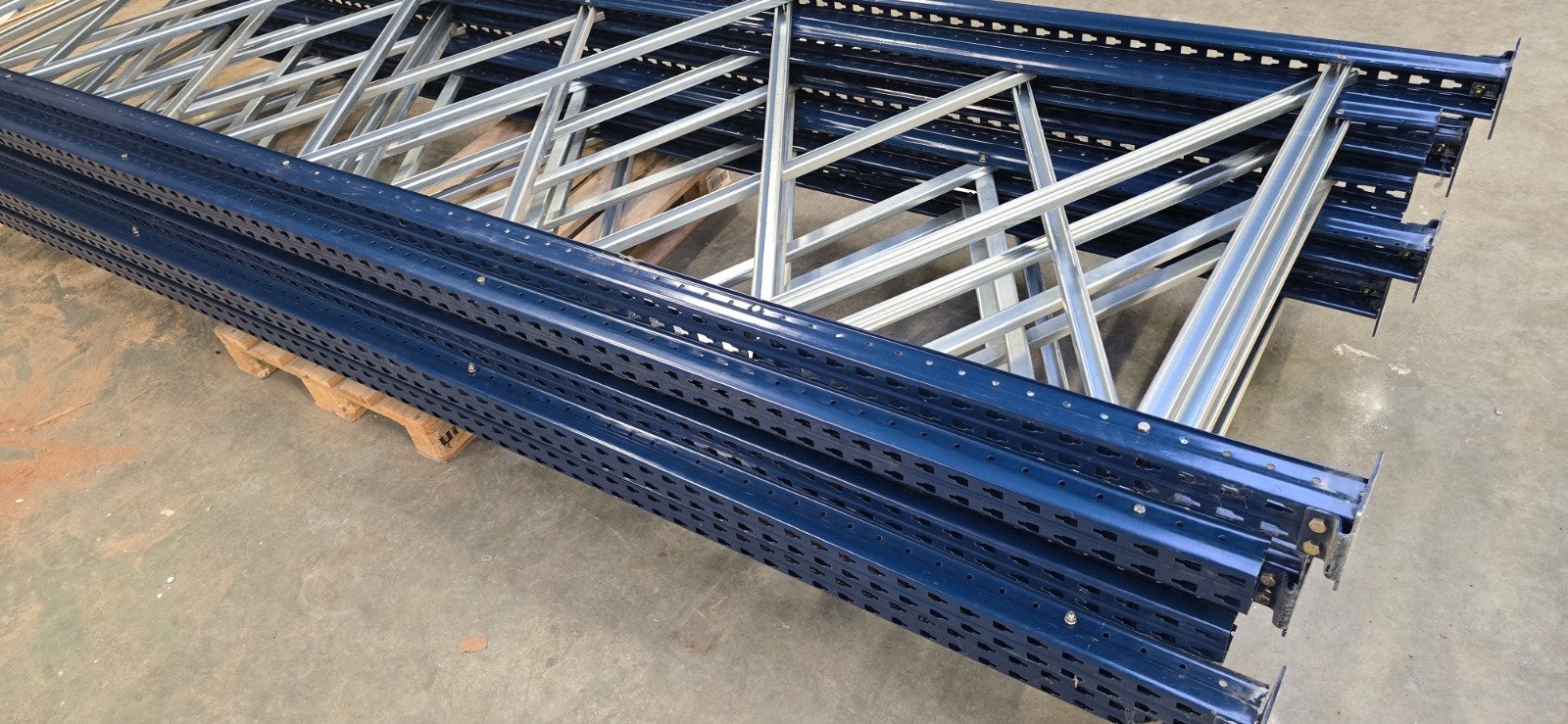 Platenrek / palletstelling Mecalux afm. L=346 D=110 H=400cm, Ophalen