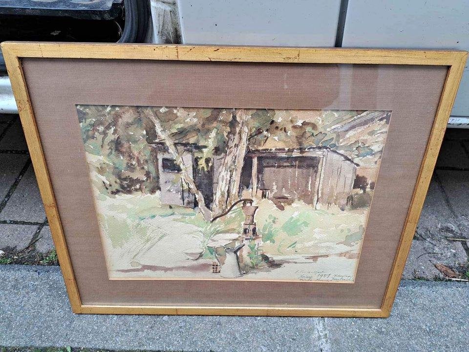 aquarelle  fontainebleau signe franz van montfort, Antiquités & Art, Enlèvement ou Envoi