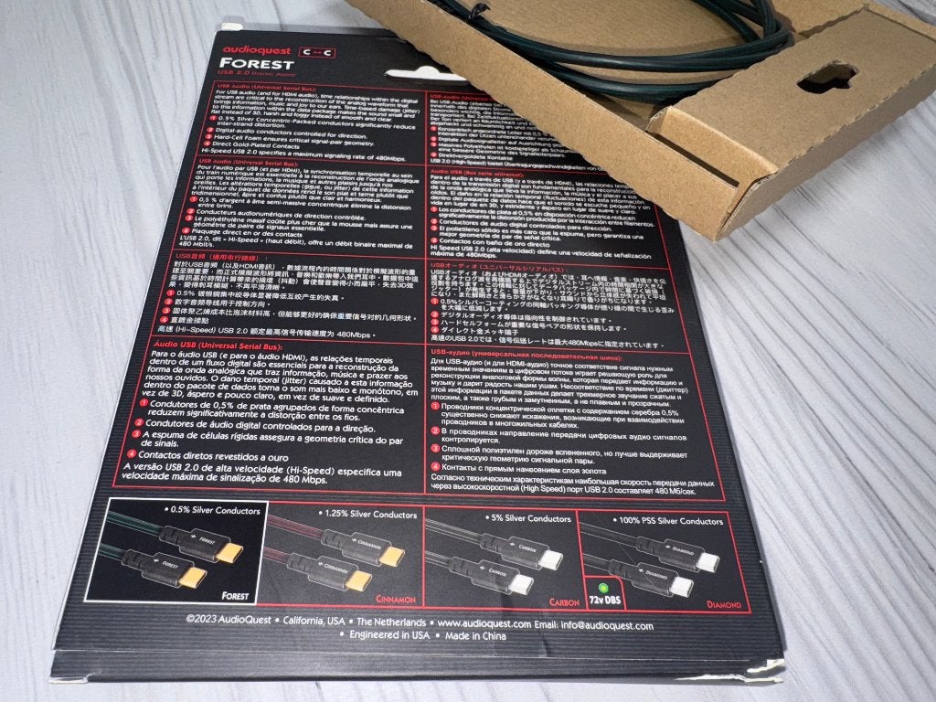 AudioQuest Forest USB 1,5m C-naar-C USB-kabel, TV, Hi-fi & Vidéo, Enlèvement, Neuf, Moins de 2 mètres, Autres câbles