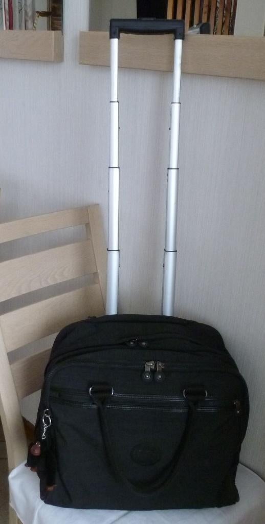 Kipling Trolley noir pour ordinateur + singe, Enlèvement ou Envoi, Roulettes, Moins de 35 cm, Utilisé