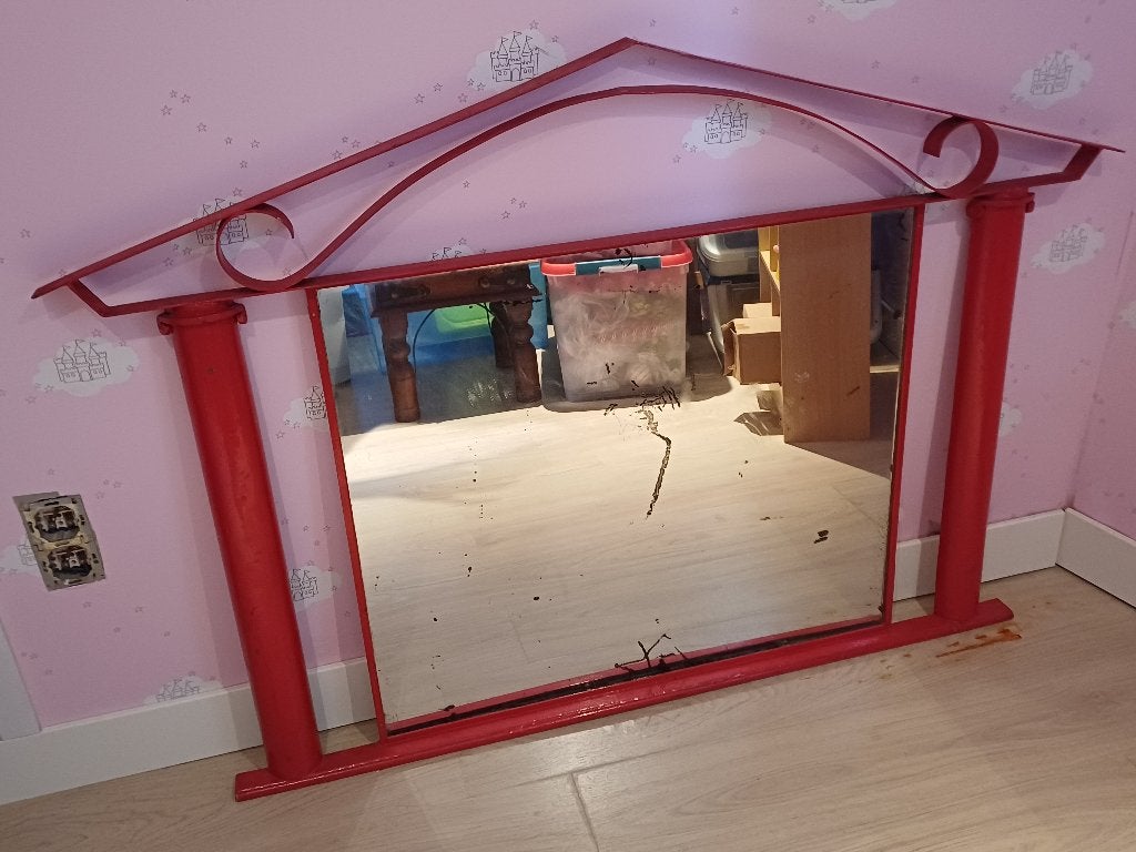 Vintage spiegel, Antiek en Kunst, Ophalen, Rechthoekig, 100 tot 150 cm, Minder dan 100 cm