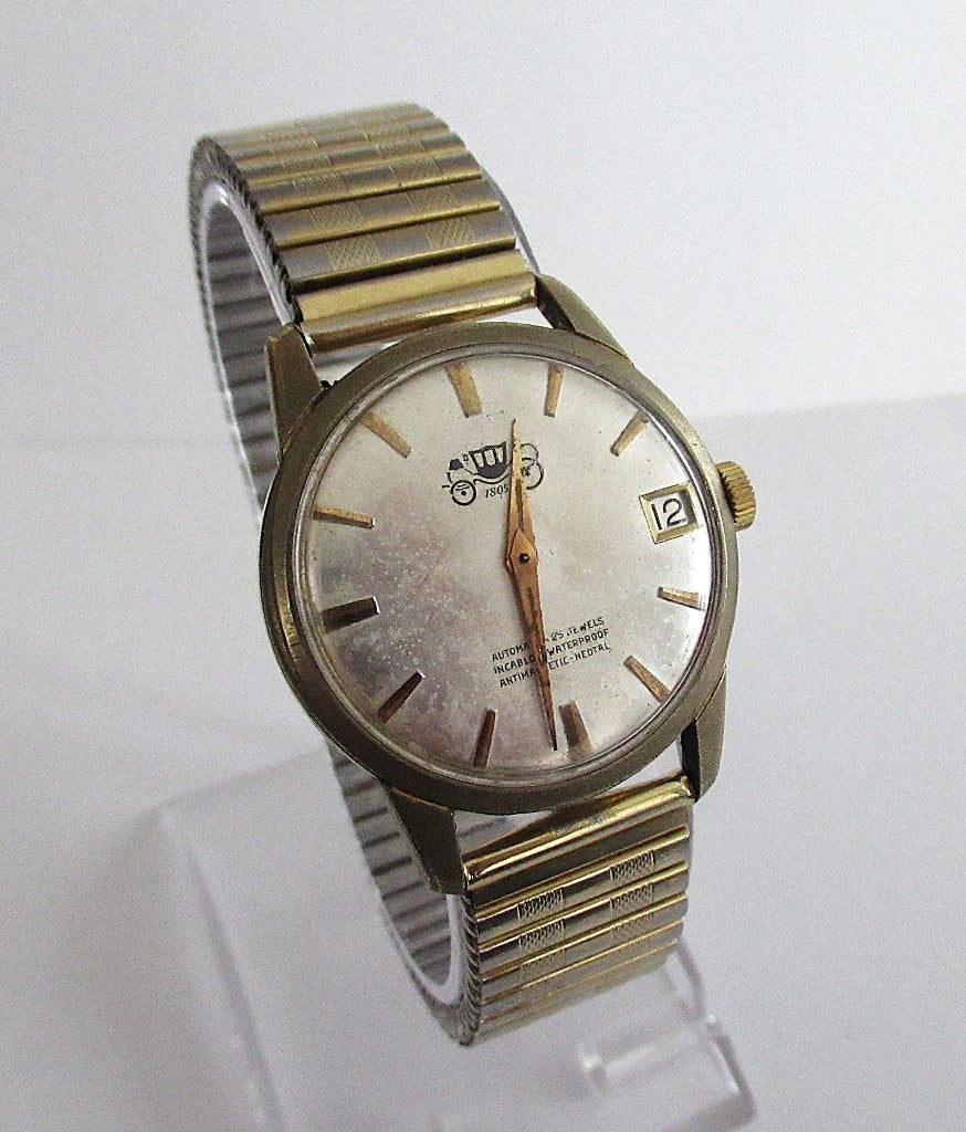Vintage Enicar Automatic Swiss klassieke horloge kalender 50, Handtassen en Accessoires, Horloges | Antiek, Ophalen of Verzenden