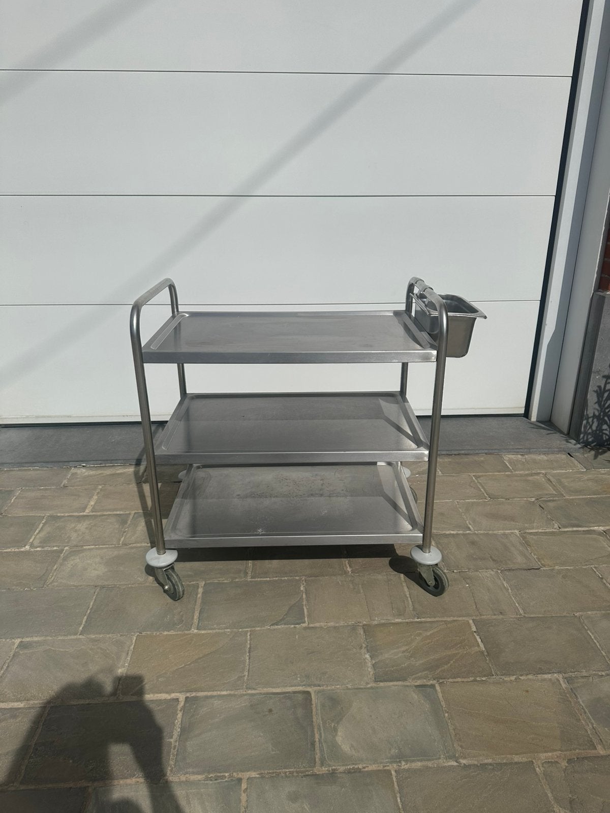 RVS Bedieningswagen 3 plateaus op wielen - 106x113x53cm, Ophalen, Gebruikt, Overige typen
