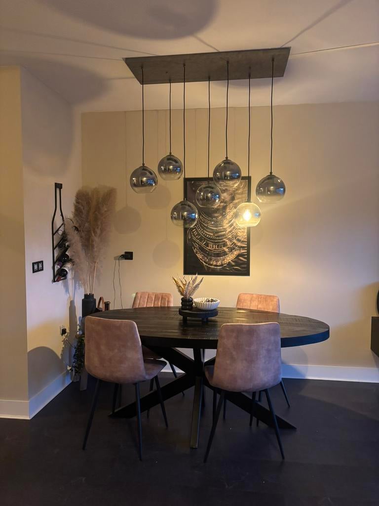 stijlvolle ovale eettafel (180 x 100 x 76 cm) – zwart, Huis en Inrichting, Tafels | Eettafels, Ophalen
