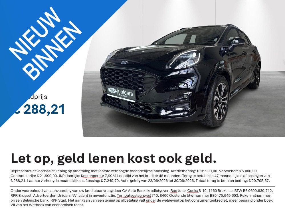 Ford Puma 1.0i Ecoboost mHEV 114kW Aut. ST-Line X AUTOMATIQU, Autos, Entreprise, https://public.car-pass.be/vhr/bd84e672-5ab9-4c5d-8298-e4ac6b8fa88b