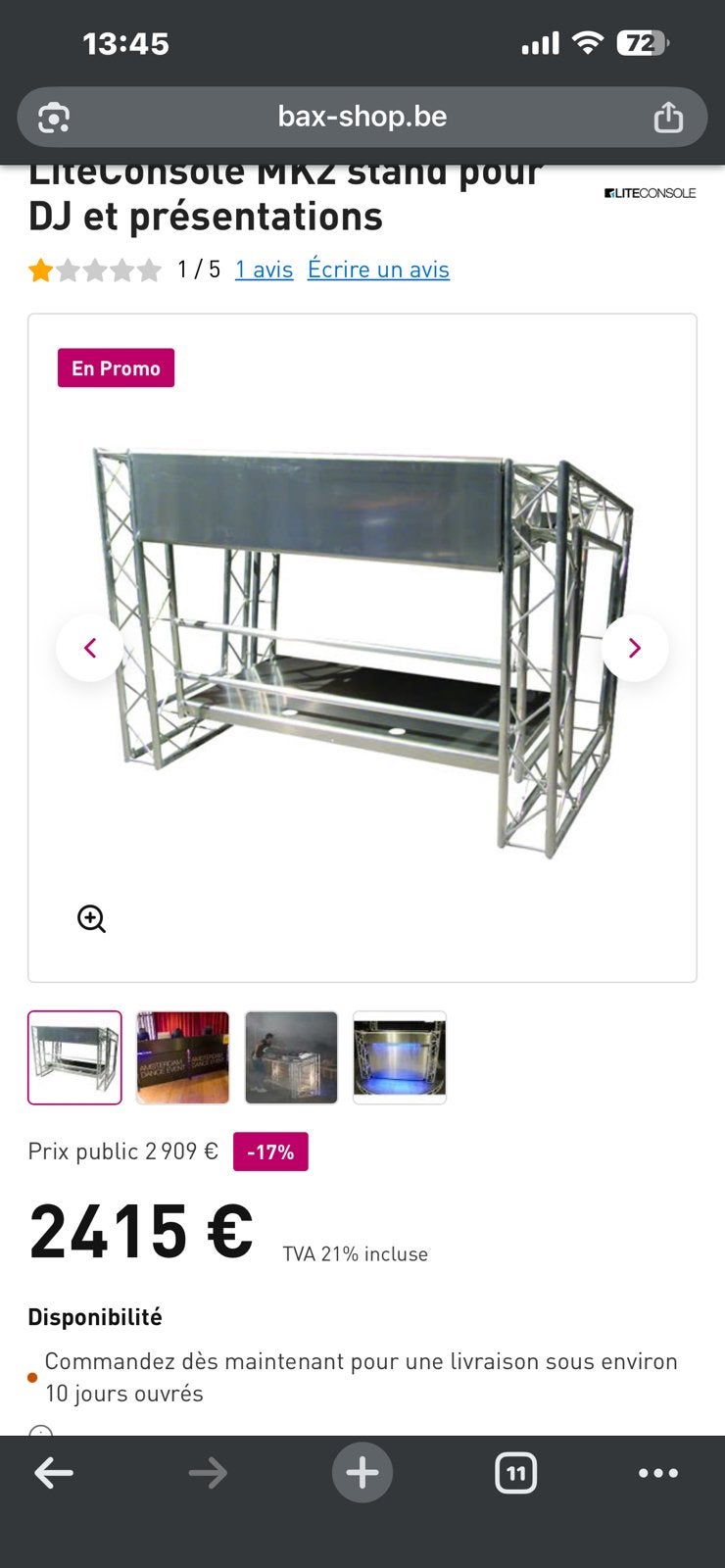 LiteConsole XPRS DJ BOOTH PROFESSIONEEL ALUMINIUM, Muziek en Instrumenten, Ophalen, Zo goed als nieuw