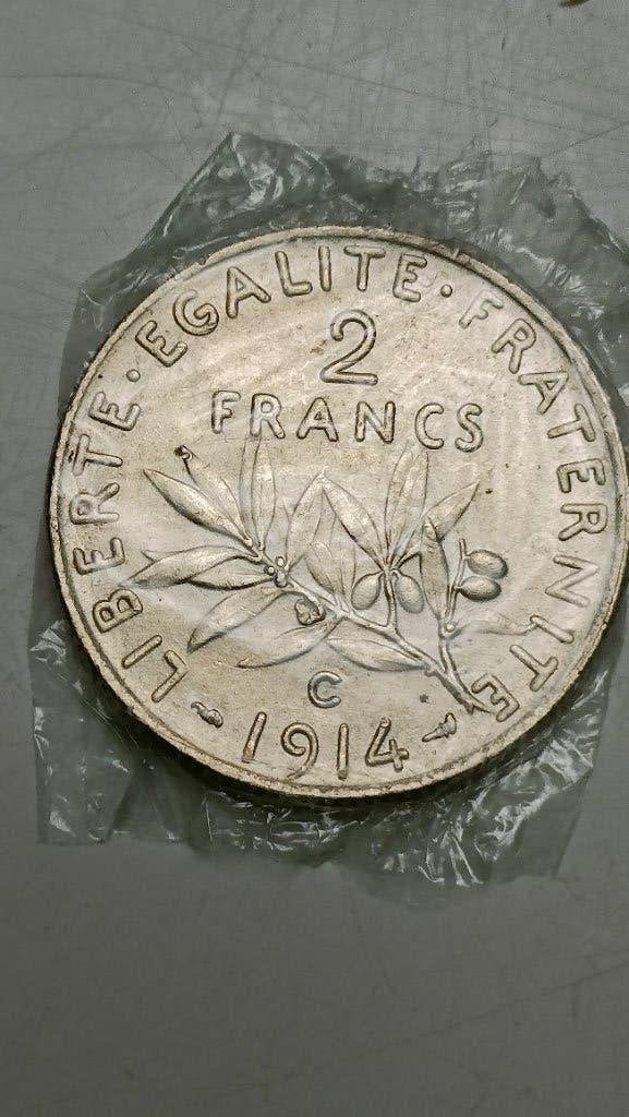 Frankrijk 2 frank 1914C en 1915 in ZILVER (3 munten), Ophalen of Verzenden, Frankrijk, Setje, Zilver