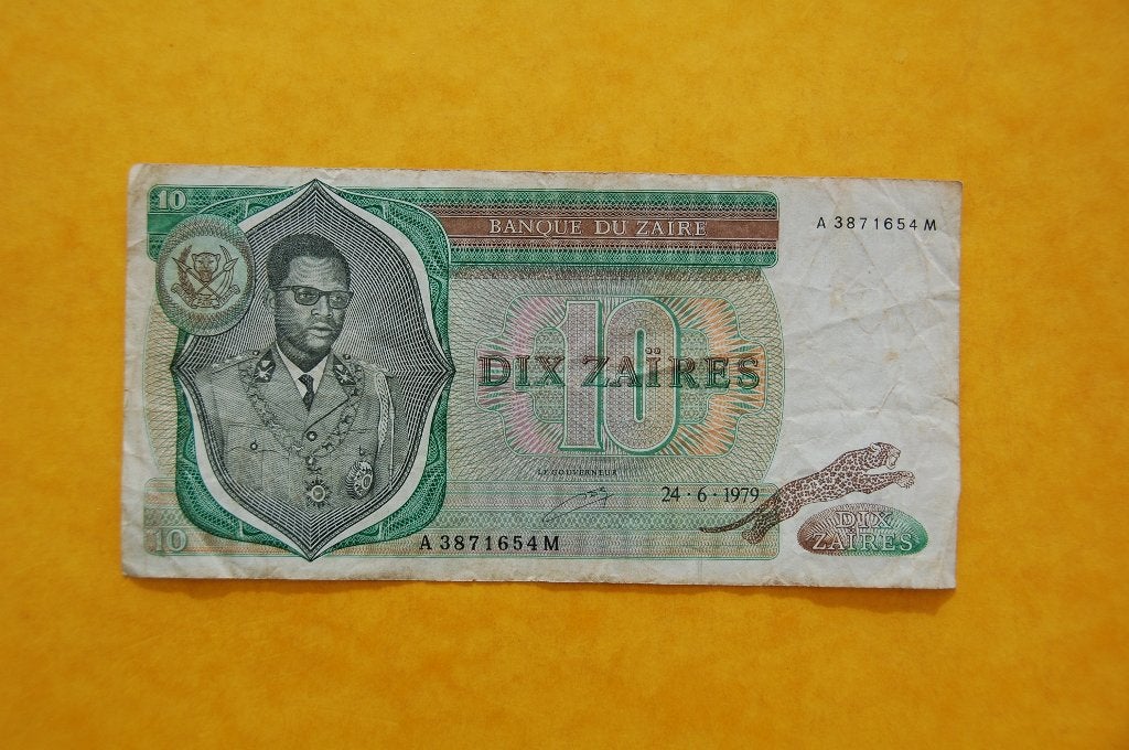 10 ZAIRES 1979, Envoi, Billets en vrac