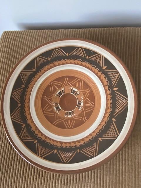 Assiette décorative - poterie peinte, Antiquités & Art, Enlèvement ou Envoi