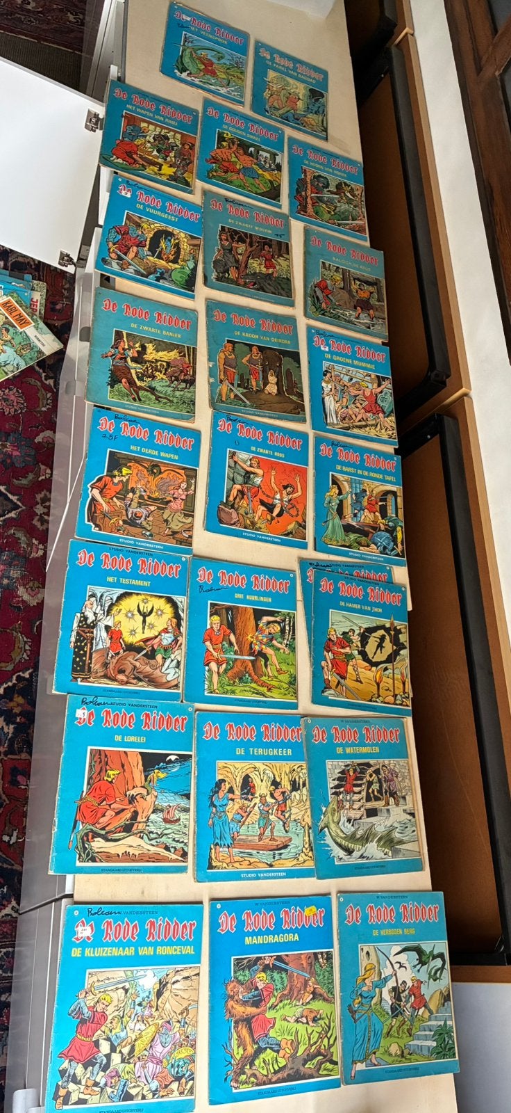 Lot van 28 vroege/eerste drukken van De Rode Ridder, Meerdere stripboeken, Ophalen of Verzenden, Gelezen
