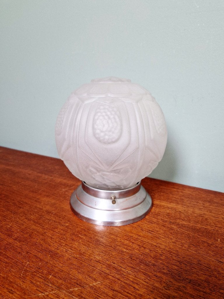 Plafonnier Art Déco en verre dépoli moulé pressé, 1930, Enlèvement ou Envoi
