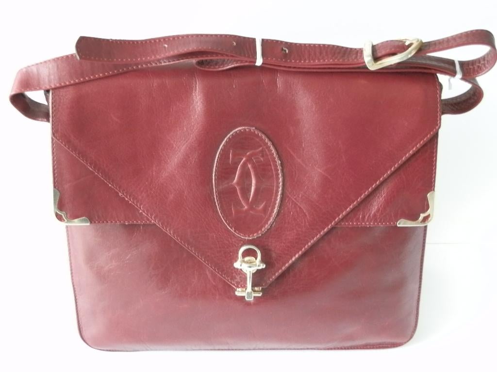 Cartier schoudertas. Leer., Ophalen of Verzenden, Zo goed als nieuw, Rood, Schoudertasje