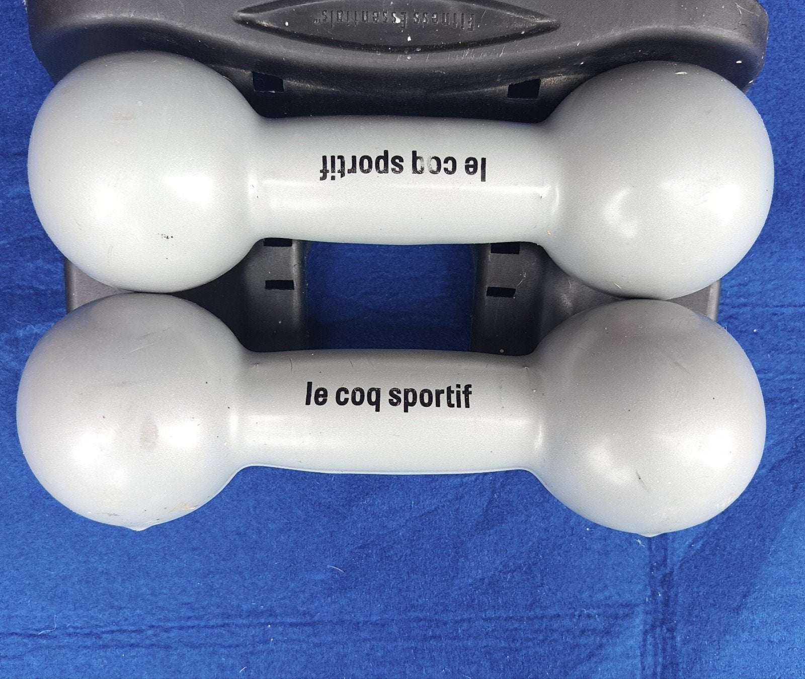 2x Le Coq Sportif halters 2kg, Sport en Fitness, Ophalen of Verzenden, Gebruikt, Armen, Dumbbell