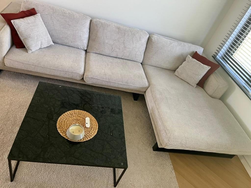 3-zits designbank met longchair Gova Lier, Tissus, 150 cm ou plus, 300 cm ou plus, Quatre personnes ou plus