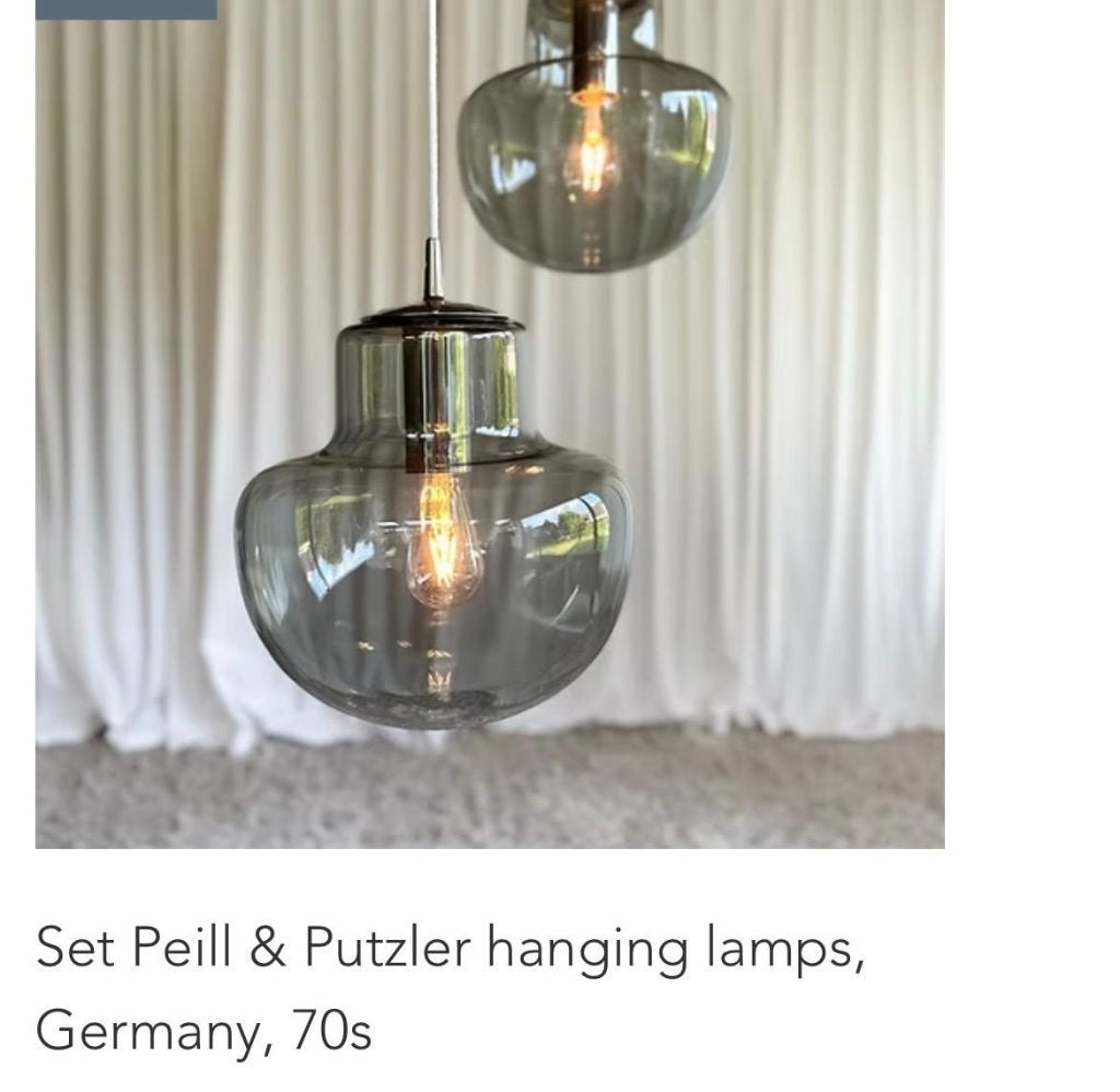 hanglampen, Vintage, Comme neuf, Verre, Enlèvement