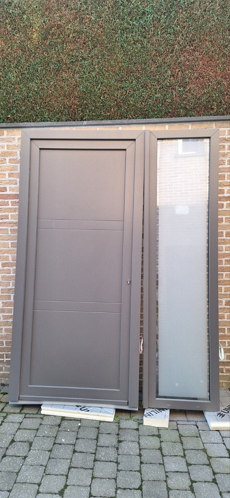 Pvc deur met zijraam, Ophalen, Kunststof, Deurkozijn, Nieuw