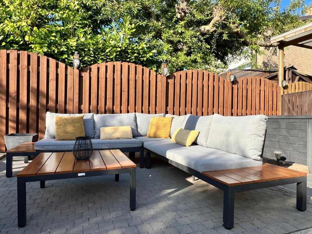 Mooie loungeset, Tuin en Terras, Ophalen, 6 zitplaatsen, Bank, Aluminium