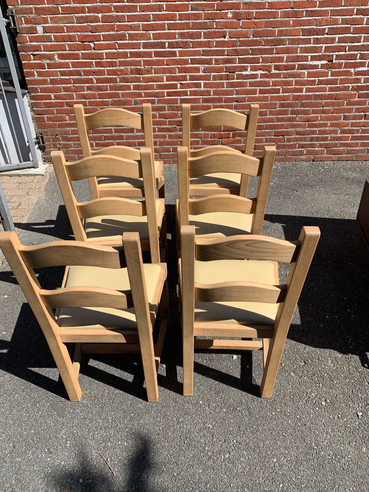 Mooie stoelen met lederen bekleding, Ophalen, Zo goed als nieuw, Overige kleuren, Vijf, Zes of meer stoelen
