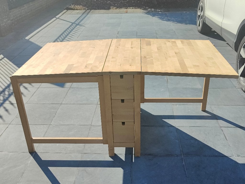 IKEA Norden klaptafel van massief berkenhout, Huis en Inrichting, Ophalen, Gebruikt