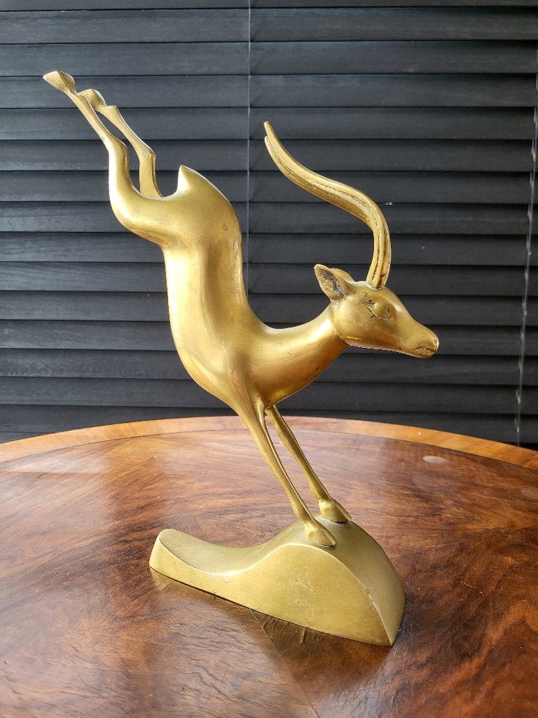 Vintage koperen/messing antiloop of gazelle , jaren 1970, Ophalen of Verzenden