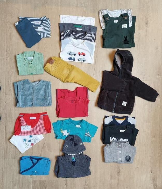 Pakket kinderkledij jongen maat 68 4 tot 6 maand, Enlèvement ou Envoi, Utilisé, Taille 68